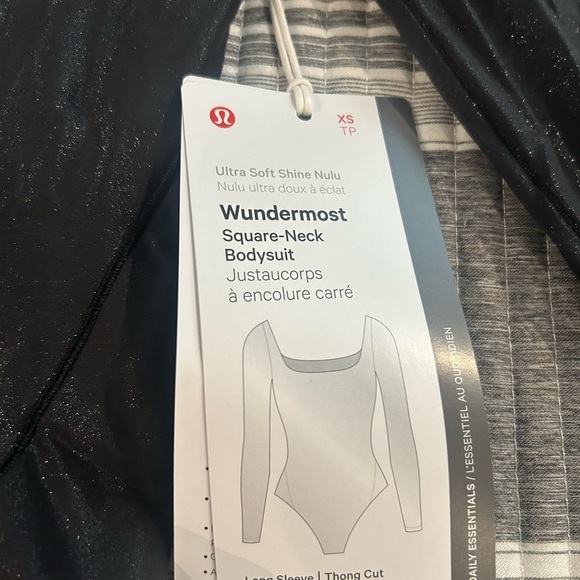 NWT Lululemon Women’s XS Wundermust black Bodysuit thong back - Picture 3 of 8